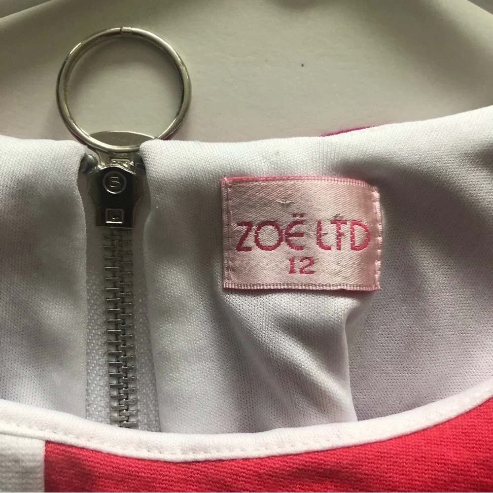 ZOE LTD Girls Pink Colorblock Dress Size 12 - Picture 4 of 6